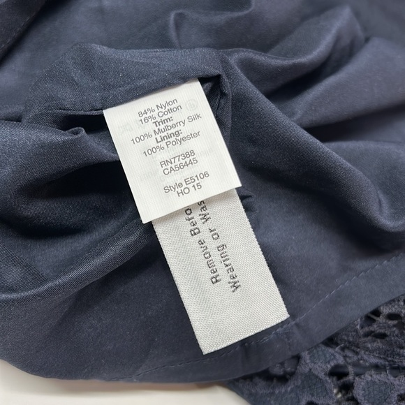 Madewell Womens Magnolia Lace Dress Size 8 Navy Blue Wedding Guest Classic Beach - Picture 9 of 9